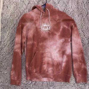 Pink tie-dye Obey hoodie
